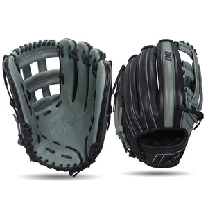 IKJ Core+ Series 12.75 INCH Double Welt Model OUTFIELD Baseball Glove in Gray and Black for RIGHT-HANDED Thrower